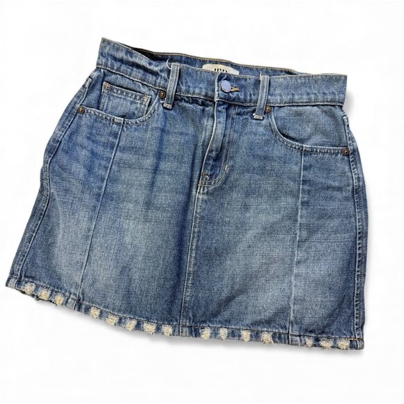 JBD JUST BLACK Mini Jean Skirt - Small - Patterned distressed Hem - Picture 1 of 8